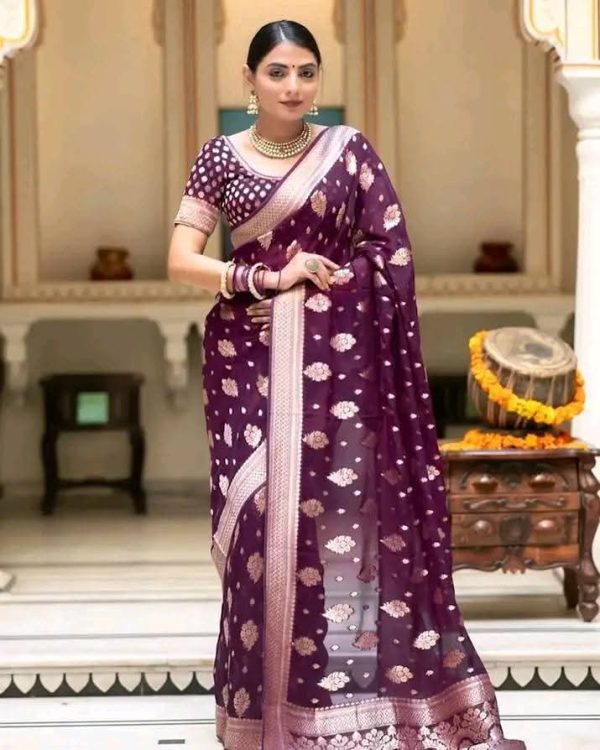 Japani Silk Skin Print Sharee - Image 2