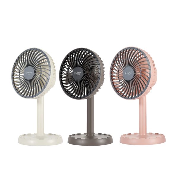 JYSUPER JY-2217 Rechargeable AC/DC Stylish RGB Lighting Strong Wind 4000mAh Battery 12" Portable Desk Fan