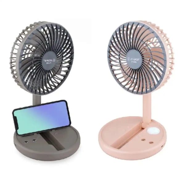 JYSUPER JY-2217 Rechargeable AC/DC Stylish RGB Lighting Strong Wind 4000mAh Battery 12" Portable Desk Fan - Image 4