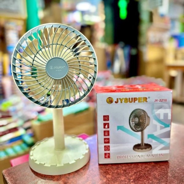 JYSUPER JY-2217 Rechargeable AC/DC Stylish RGB Lighting Strong Wind 4000mAh Battery 12" Portable Desk Fan - Image 3