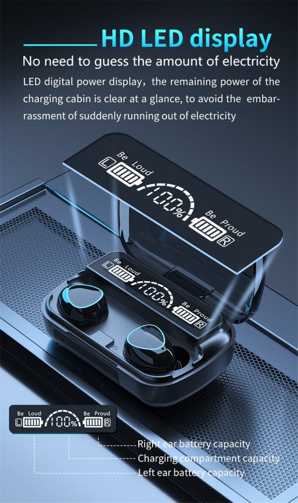 Shapla M10 TWS Headsets Bluetooth Earbuds Wireless Bluetooth Earphones Game Headphones - Image 3