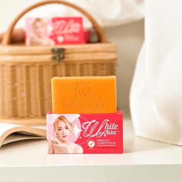 White Aura Miracle Carrot Soap -160g (Original) - Image 2