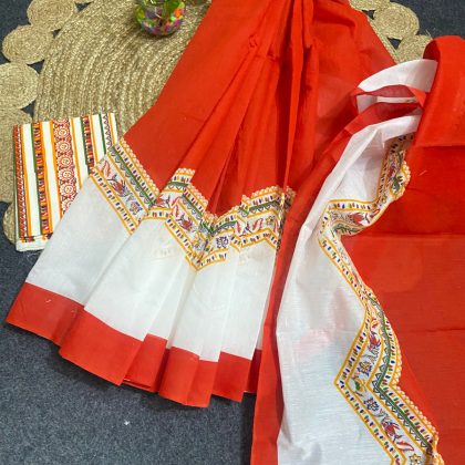 Soft Cotton Skin Printed Saree