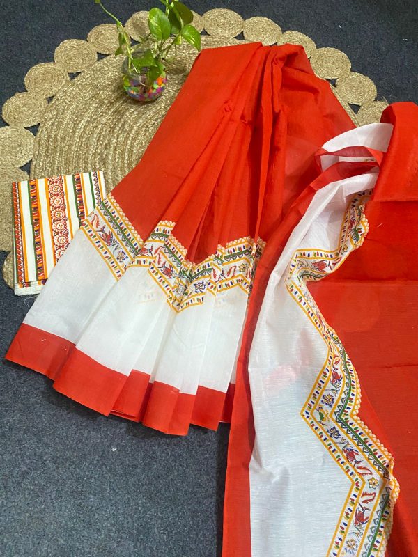 Soft Cotton Skin Printed Saree