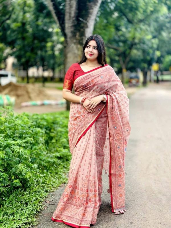 Royal VIP Half Silk Saree with Thread Embroidery & Dollar Work