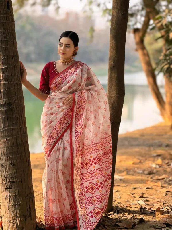 Royal VIP Half Silk Saree with Thread Embroidery & Dollar Work - Image 2